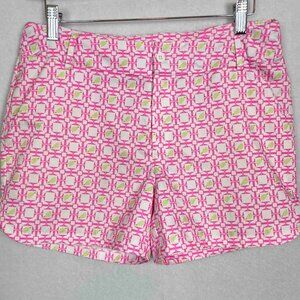 Turtles & Tees Preppy Golf Shorts Pink & Green w/Turtle Design Girls Size 14/16
